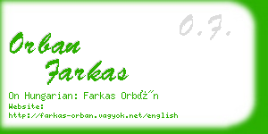 orban farkas business card
